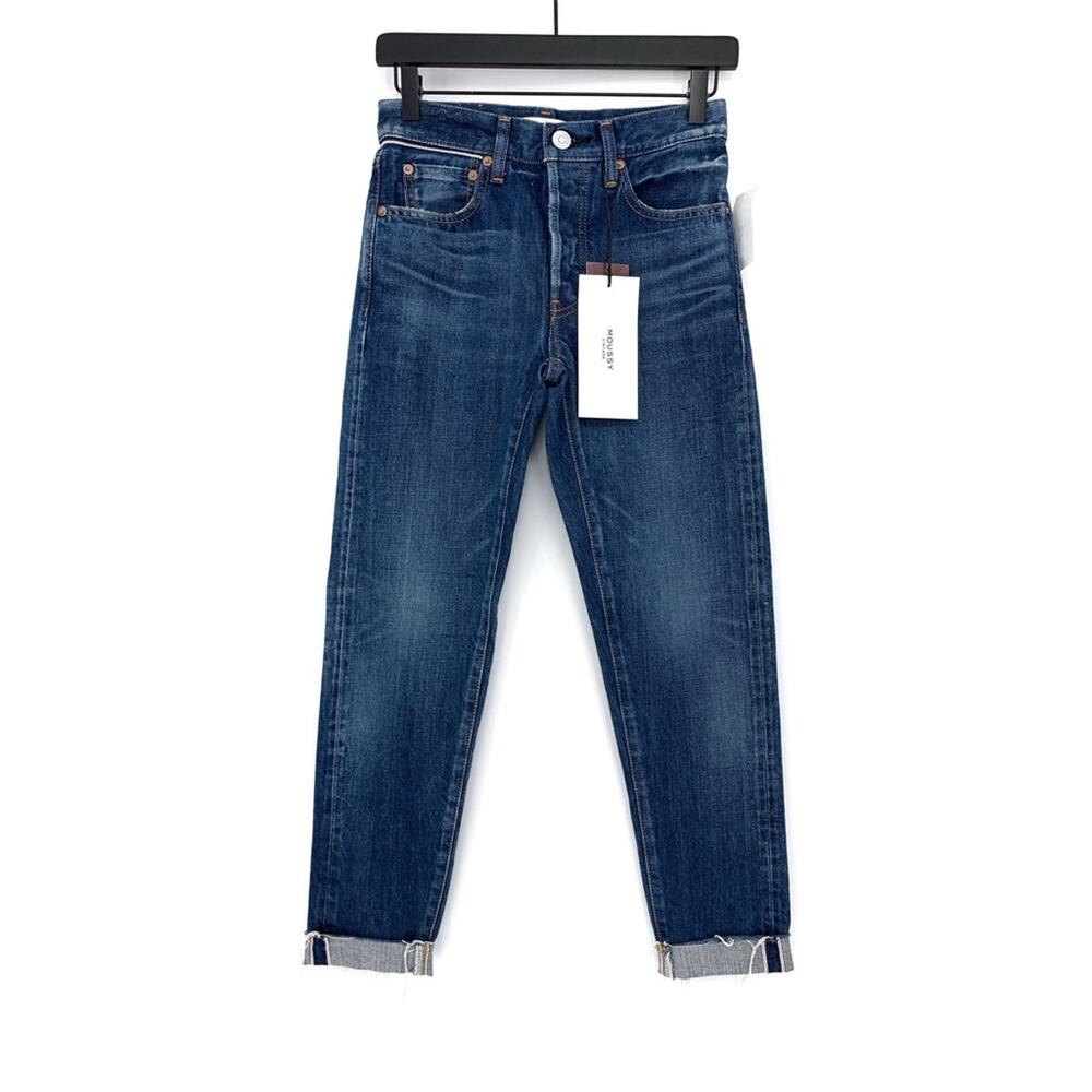 NWT MOUSSY Vintage Wilbur Tapered Mid Rise Jean Blue Denim 24